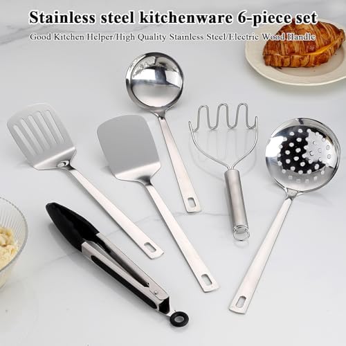 Kyraton Stainless Steel Kitchen Utensils Set 6 Pieces, Cooking Utensil
