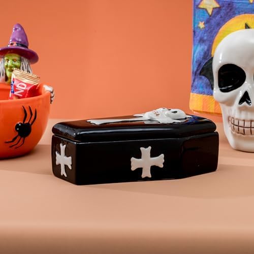 Halloween Butter Dish - Coffin Design, Ceramic, Perfect for Spooky