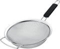 9" Large Fine Mesh Strainer with Thermo Plastic Rubber Handle - Sieve