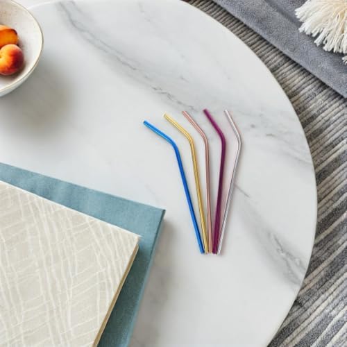 Drinking Straws Bent Straight Designs with Cleaning Brush Set