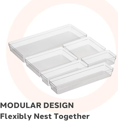 Oggi Clear Drawer Organizer - 3" X 12.5" - Ideal for Organizing