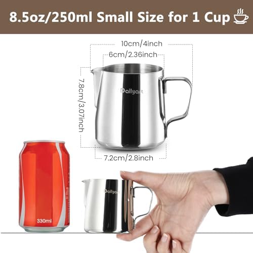Dailyart Small Milk Frothing Pitcher 8.5OZ/250ml Milk Frother Cup