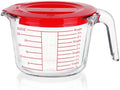 Measuring Cup 4 Cup/1000ML Glass liquid Measuring Cups with Lids