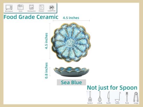 Ceramic Spoon Rest for Stove Top, Flower Cute Spoon Rest for Kitchen