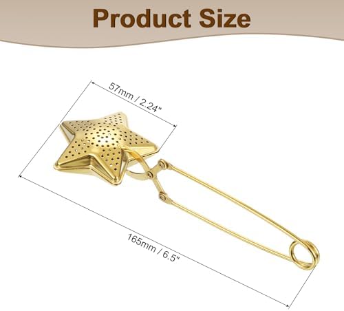 uxcell Star Snap Tea Ball Infuser with Handle, Loose Tea Steeper