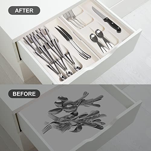 Kitchen Drawer Organizer Tray,Expandable Cutlery Silverware Organizer