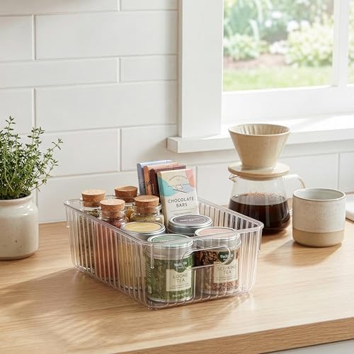 BINO | Plastic Storage Bins, Small | THE GATSBY COLLECTION | Clear