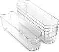 BINO | Stackable Storage Bins, Small - 4 Pack | The Stacker Collection | Clear Plastic Storage Bins | Organization and Storage Containers for Pantry & Fridge | Multi-Use Organizer Bins | BPA-Free