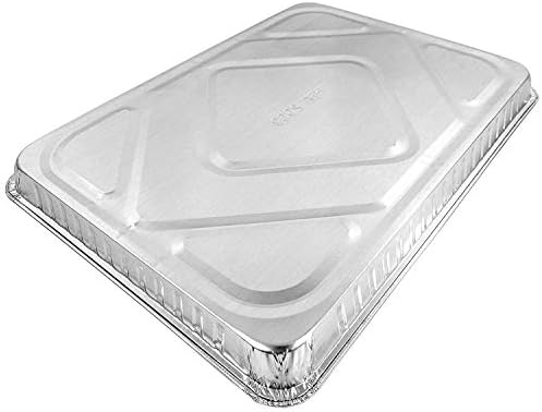 PACTOGO 1/2 Size Sheet Cake Aluminum Foil Baking Pans with Clear Low