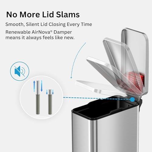 iTouchless 3 Gallon Bathroom Step Wastebasket