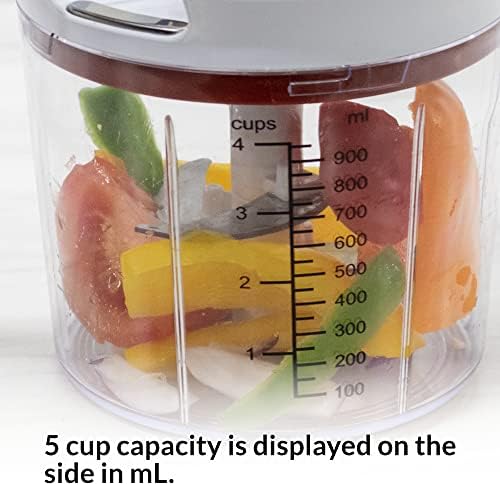 Valore Manual Food Processor Vegetable Chopper Large 1.2L (5 Cup)