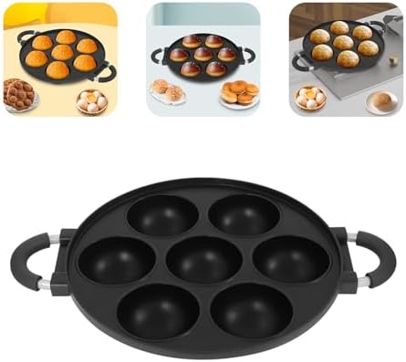 7-Hole Professional Cake Cooking Pan, Cast Iron Non-Stick Omelette Pan