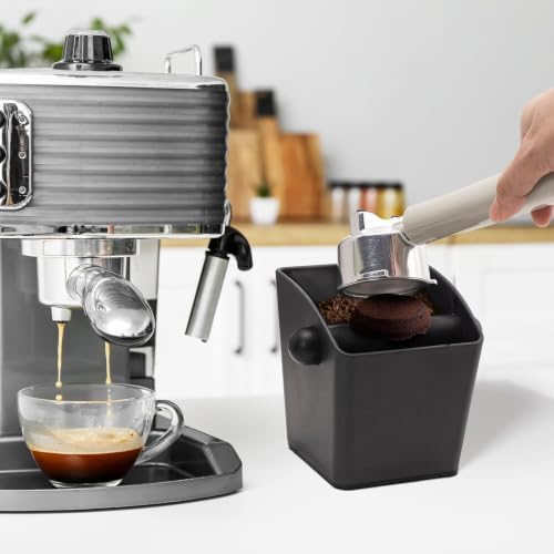 Espresso Knock Box - Shock-Absorbent Durable ABS Coffee Grounds Knock