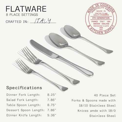 Made In Cookware - Flatware Set - 8 Place Settings - 40-Piece Set