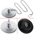 Bathtub Stopper with Chain, Chrome Kitchen Universal Sink Drain Plug