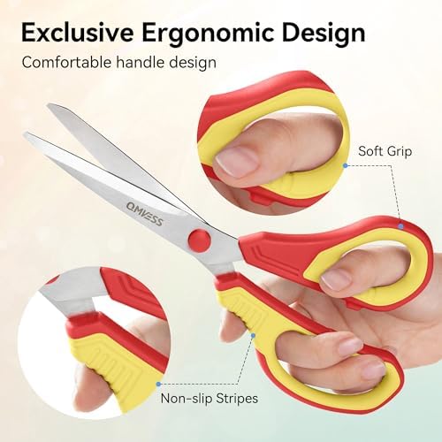 QMVESS 8.5" Scissors All Purpose 3 Pack Heavy Duty for Office School