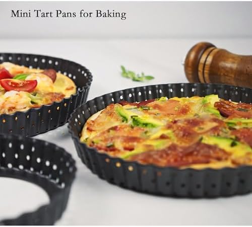 8 Inch Tart Pan:Round Pie Pans for Baking,Tart Pans with Removable