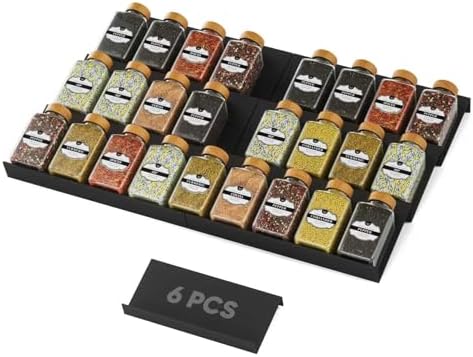 Spice Drawer Organizer, Spice Rack Tray for Kitchen Cabinet