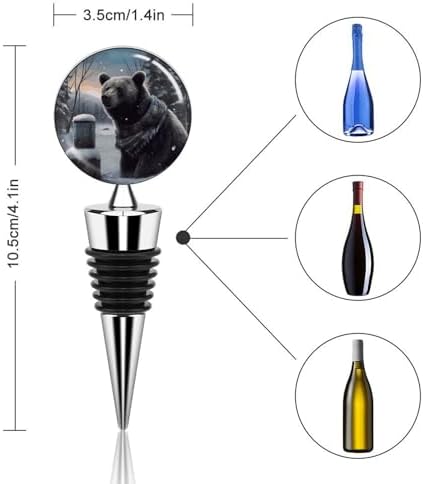 Winter Bear Wine Stopper Vacuum Alloy Wine Bottle Stopper Reusable