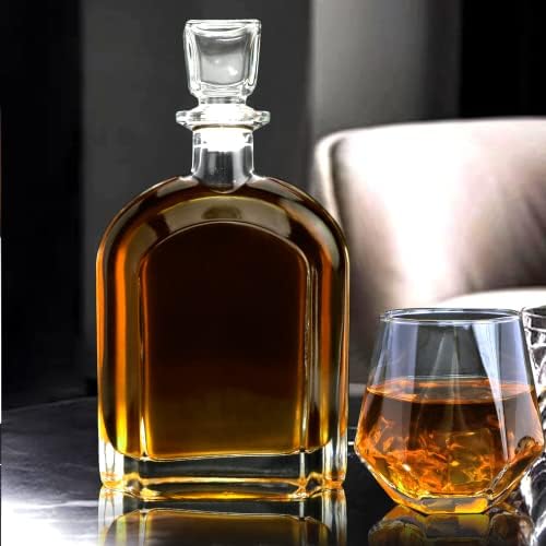 24oz Whiskey Glass Bottle,Decanter Set with Glasses,Delicate Decanter