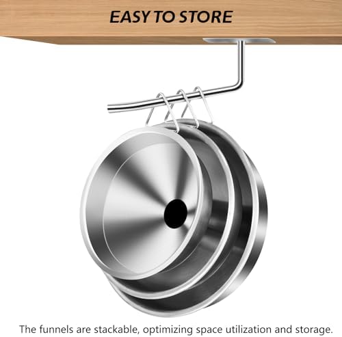 Artcome 3 Pcs Stainless Steel Kitchen Funnel Set, Food Grade 3-in-1