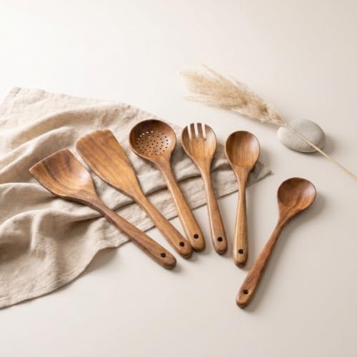 Teak Wooden Kitchen Utensil Set of 6