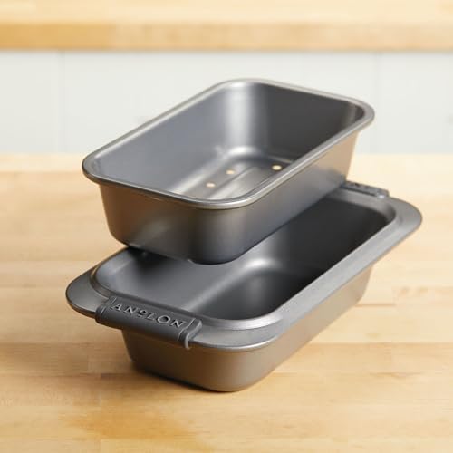 Anolon Advanced Bakeware Nonstick Bread Loaf Pan Set, 2-Piece, Gray