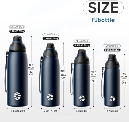 FJbottle 24oz Stainless Steel Insulated Water Bottle No Straw Spout