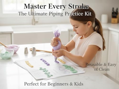Cake Practice Decorating Board Set with Storage Bag, 23 Sheets Icing