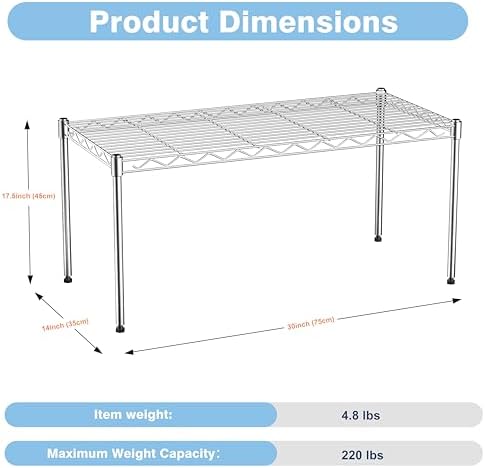 1-Tier Chrome Wire Shelf Rack
