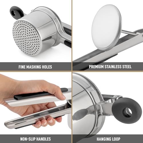 Bellemain Stainless Steel Potato Ricer Mashed Potato Masher - Black