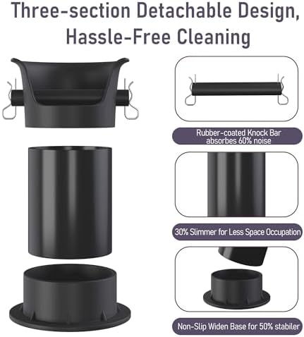 4L Espresso Knock Box, Coffee Grounds Disposal and Recycle Trash Can