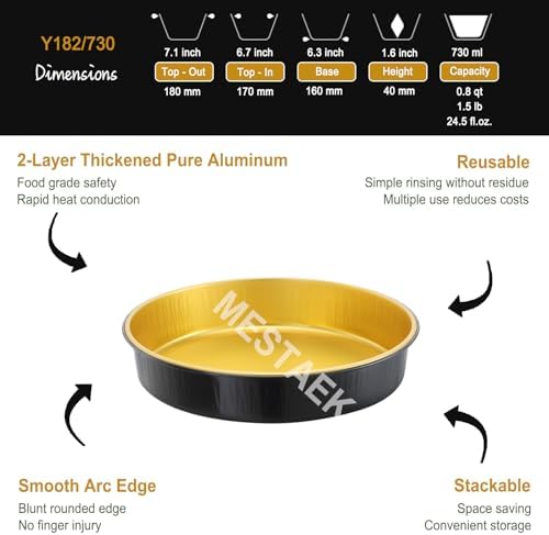 7 Inch Air Fryer Foil Pans, 20 Pack, 24.5oz Round