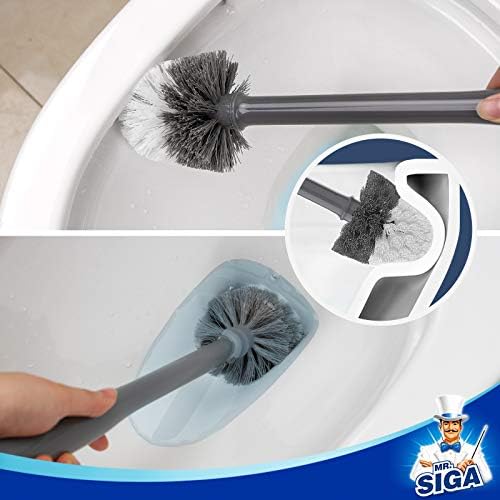 MR.SIGA Toilet Bowl Brush and Holder, Gray, 1 Pack