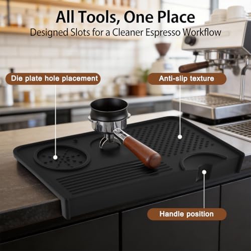 Espresso Tamping Mat, Silicone Portafilter Pad for Counter