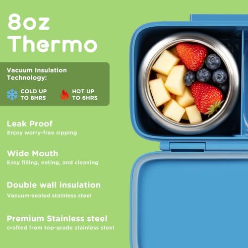 Bento Lunch Box for Kids With 8oz Food Thermo,BPA-Free for School