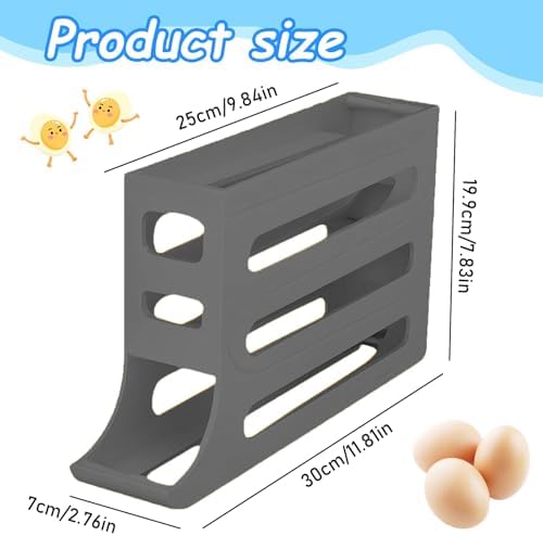 4-Tier Egg Dispenser for Refrigerator, 30-Egg