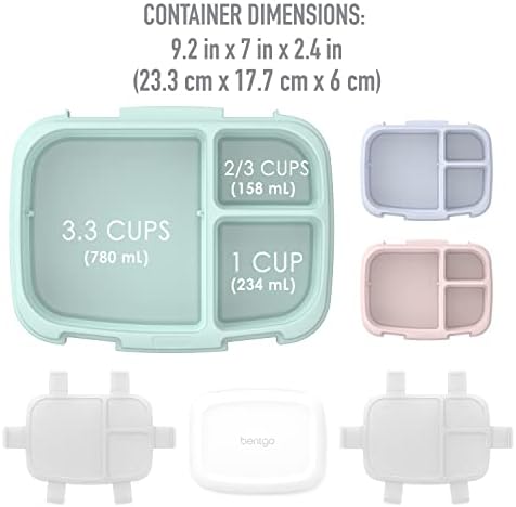 Bentgo Fresh 3-Pack Meal Prep Lunch Box Set, 3-Compartment Trays