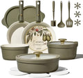 CAROTE 21pcs Ceramic Cookware Sets, Nonstick Pots and Pans Set Non