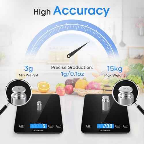 KOIOS Food Scale, 33lb/15Kg Digital Kitchen Scale for Food Ounces and