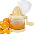 Manual Hand Crank Citrus Juicer, Yellow