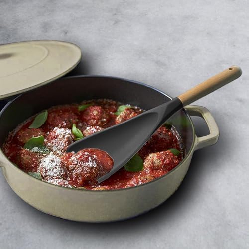 Vovoly Silicone Cooking Spoon Set, 11"+13", Black