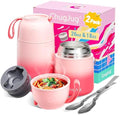 2 Pack Thermo for Hot Food with Spoons, 26oz & 18oz Food Jar Set