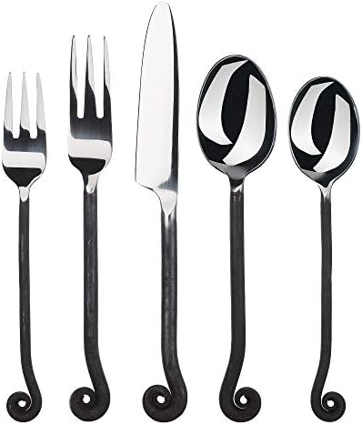 Gourmet Settings 20-Piece Flatware Treble Clef Collection Black