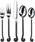 Gourmet Settings 20-Piece Flatware Treble Clef Collection Black