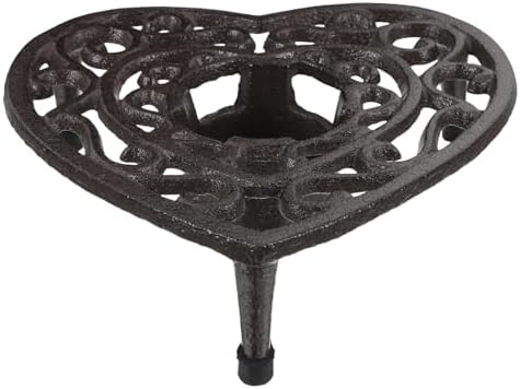 Cast Iron Heart Shaped Teapot Warmer Xmas Rustic Tea Coffee Stand