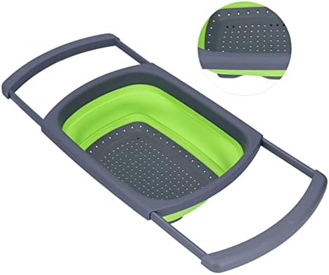 Rengue Collapsible drain basket, foldable silicone colander for fruit