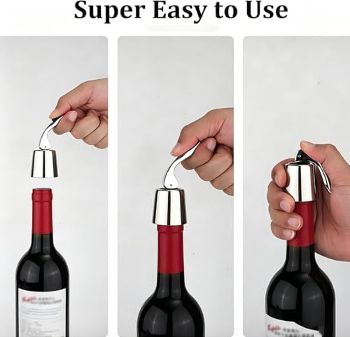 Pafusen Wine Stoppers Set of 2, Stainless Steel Wine Bottle Stopper