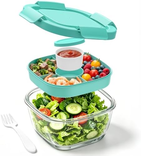 56oz Glass Salad Container with Airtight Lid