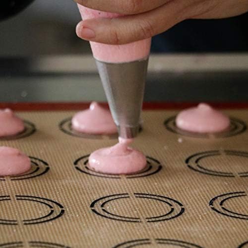 Kasmoire 9 Pcs Round Piping Tip,Macaron Piping Tip,Cake and Cookie